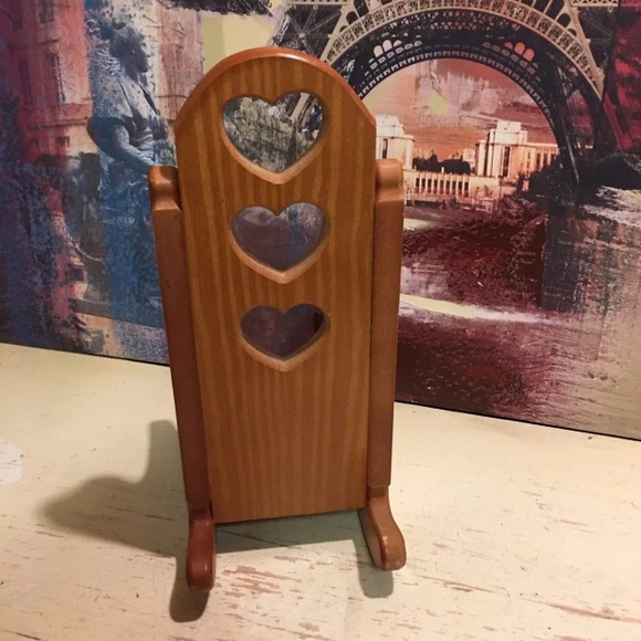 Vintage Wooden Rocking Chair with Heart Cut Out Plant Shelf Doll Chair Handmade - Picture 6 of 12